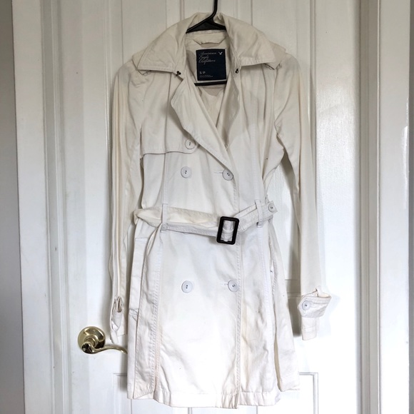 American Eagle Outfitters Jackets & Blazers - A&E | S | White Belted Trench Coat